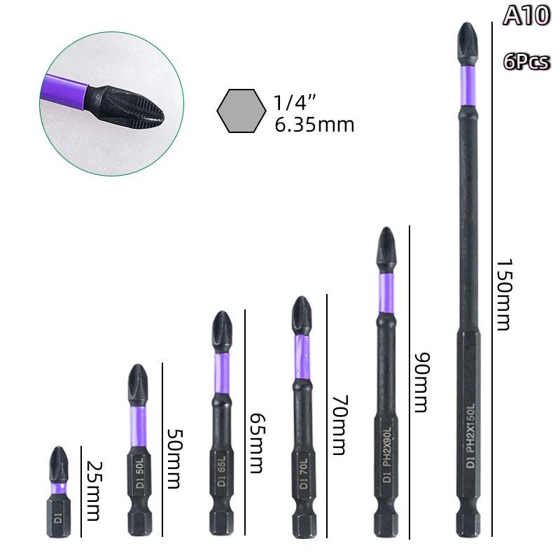 K5 Strong Magnetic Screwdriver High Hardness Bits Set Anti-Slip S2 Standard Non-Slip Cross Head Electric Screwdriver Set