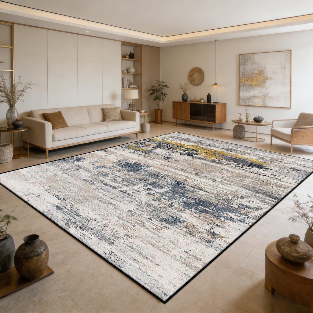 Abstract Decoration Large Area Living Room Rugs Ink Wash Light Luxury Washable Carpet for Bedroom Dining Room Non-slip Foot Mat