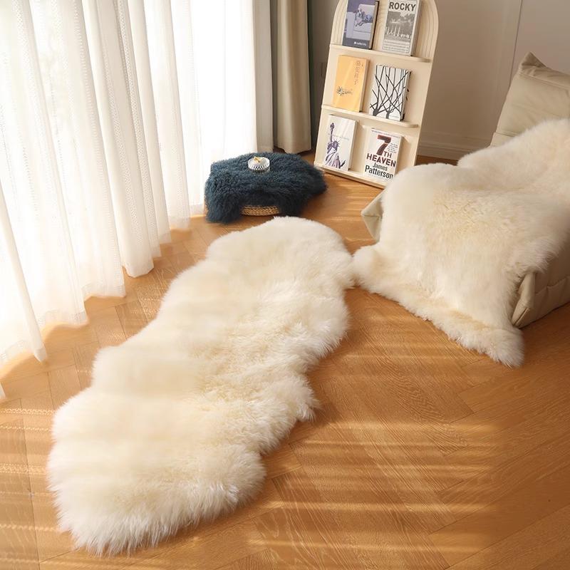 Langer Streifen Teppich Flauschig Weich Kunstfell Plüsch Schlafzimmer Nachttisch Teppiche Mädchenzimmer Weiß Wohnkultur Teppiche Pelziger Stuhl Kissen