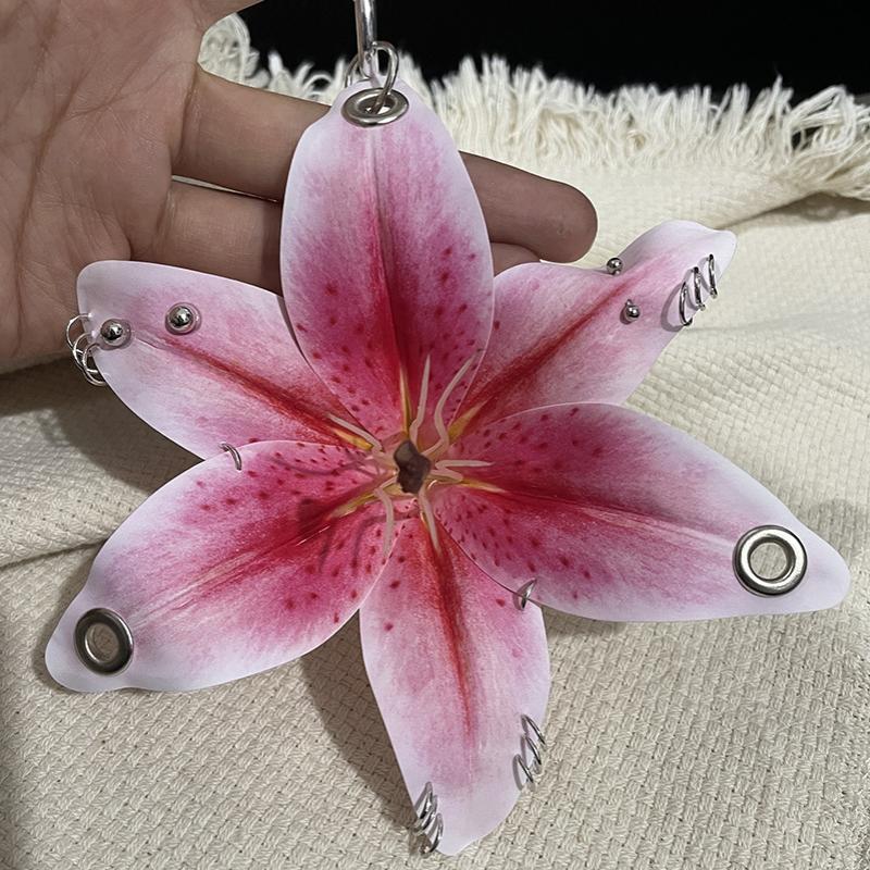 Exquisite Phalaenopsis Orchid Lily Keychain Creative Simulation Flower Bag Pendant  Backpack Decoration Accessories Gifts