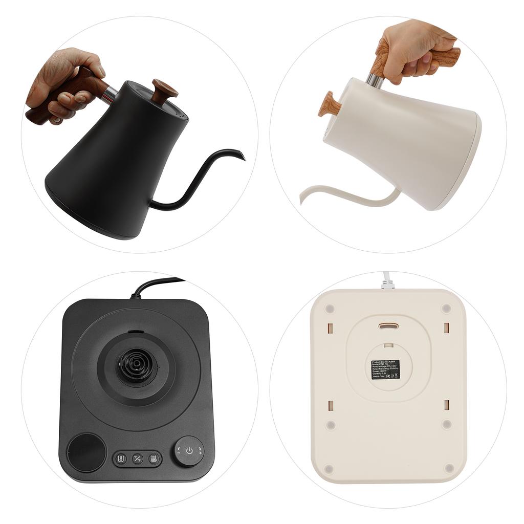 Precision Gooseneck Kettle 1200W, 0.9L Electric Pour-Over Kettle with LED Temp Control (104-212°F) for Coffee & Tea