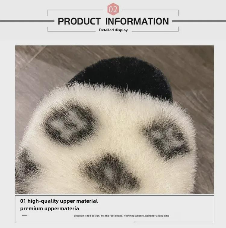 Autumn/Winter Women's Fur & Cotton Suede Slippers - Cross-Color Flat Home Wear.