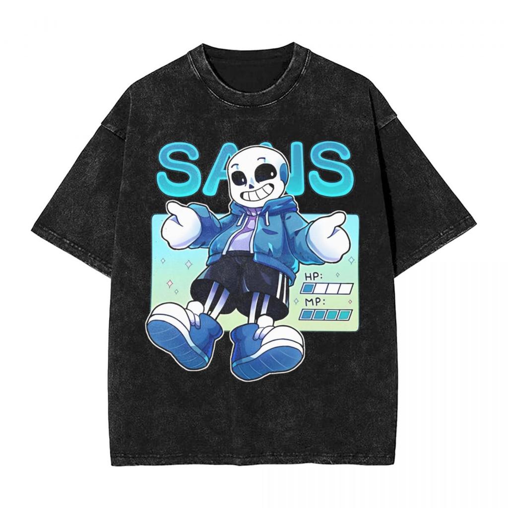 Undertale Sans And Papyrus T Shirts Harajuku Washed T-Shirts Undertale Graphic Tshirt Men Women Clothing Short Sleeve Tee Shirt