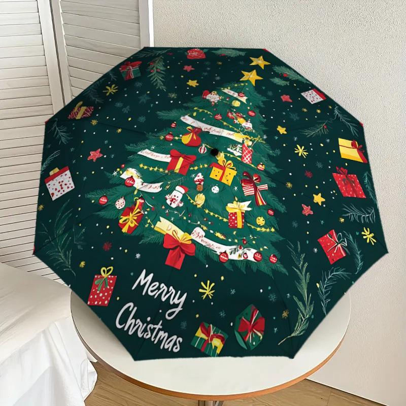 

1pc Christmas Tree Decorations Umbrella with Plastic Handle,Suitable for All Seasons Home Travel Outdoor UmbrellaDD1300