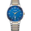 Citizen Quartz Men's Watch BI5124-50L Blue Silver Gold Stainless Steel 100m Water Resistant