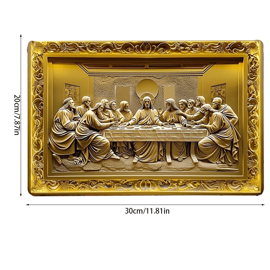 

2d Плоский 30*20см, Християнське Мистецтво Дерев яна Табличка, Таємна Вечеря, Чудово для Духовного Домашнього Декору, для Дому, Кухні, Саду, Спальні, Бару 30*20cm