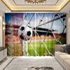 2Pcs Football Printed Curtain for Bedroom Living Room Floor-to-ceiling Window Curtain Large Size Curtain Semi-transparent Drapes