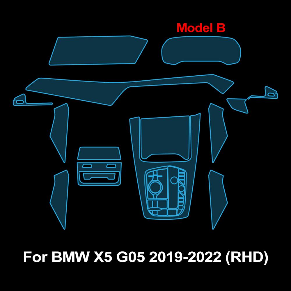 

TPU Gearbox Panel Navigation Automotive Interior Screen Protective Cover Film for BMW X5 G05 2019-2025 Pre-cut PPF Film Sticker