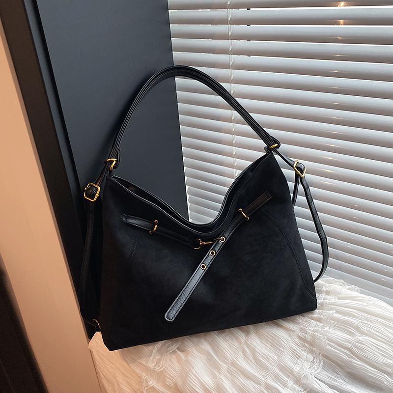 Suede Shoulder Bag for Women Fashion Hobo Handbag with Adjustable Strap
