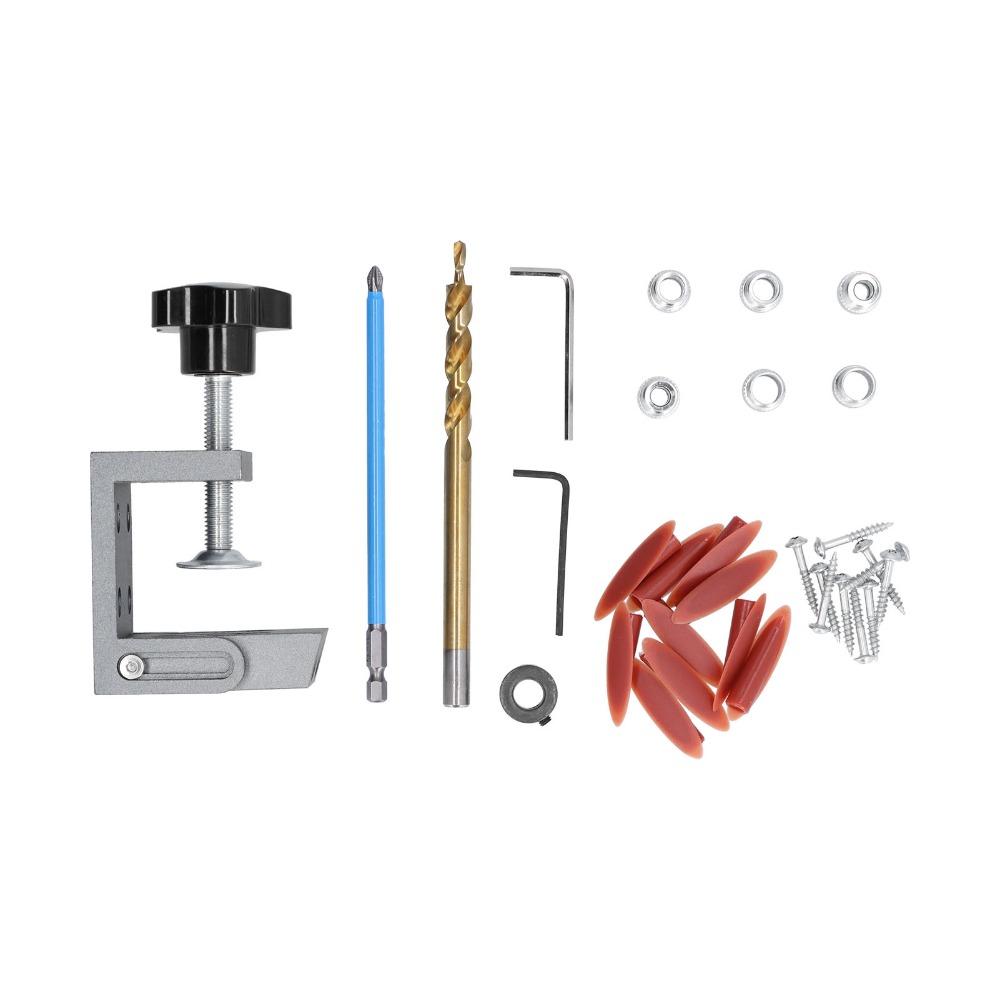32PCS 15 Degree Oblique Hole Locator Aluminum Alloy Woodworking Hole Punch Kit  Woodworking