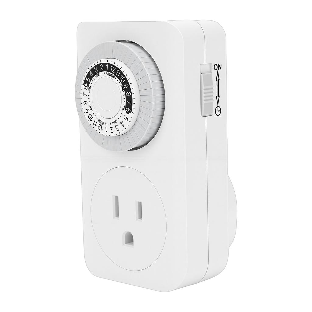 Outlet Timer 15A 24 Hour Precise Control Mechanical Plug In Timer for Lamp Pump Fan US Plug