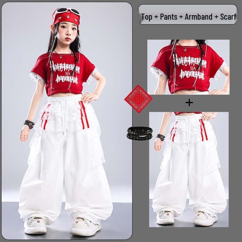 Set Costume Hip Hop Jazz Dance per Ragazze – Alla Moda Outfit da Esibizione Street Dance per Bambini