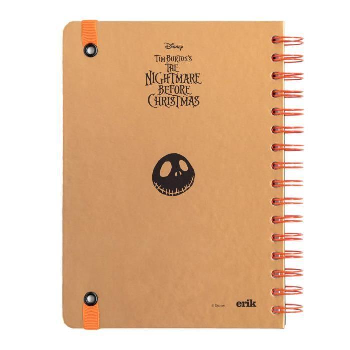 Carnet de notes a5 - disney - le cauchemar avant noël - couverture rigide - poche intérieure - coins arrondis