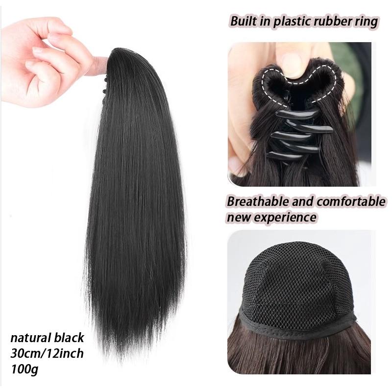 

Заколка для парика для девочек с прямым хвостом Маленькая заколка с высоким хвостом естественная и удобная