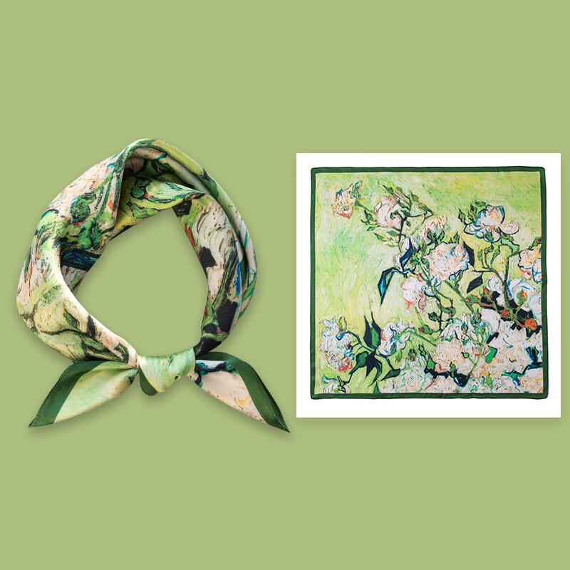 Damska jedwabna kwadratowa chusta DayApril z jedwabiu morwowego 53x53cm