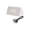 Elegant Imitation Wood Led Display Alarm Digital Triangular Desk Clock With Thermometer