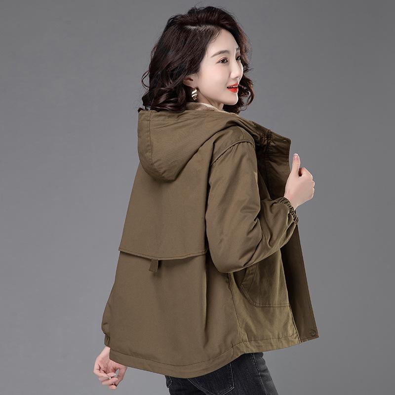 Women's 2024 Winter Fleece-Lined Thick Parka Coat – Short, Loose-Fit, Casual Cotton Jacket for Middle-Aged Moms