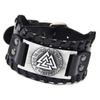PU Leather Bracelet European Retro Beautiful Black Viking Totem Bracelet for Parties Cosplay