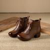 Chunk-heeled Shoes, Ankle Boots, Women's Shoes, Autumn and Winter Round-toed, Retro Soft-soled, Versatile Boots