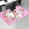 Office Rug Hello Kitty, Floral Crown Anti-Slip Rug, Machine Washable for Living Room, Bedroom, Office, Multiple Sizes, Bedroom Mat, Decorative Mat, Du