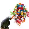 Colorful Large Wooden Parrot Biting Toy for Birds