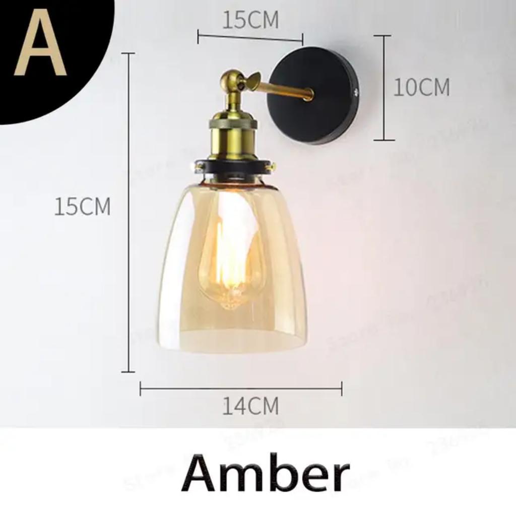 Ny Stilig Retro Vintage Industriell Loft Vegglampe med Klar Glasskjerm og Metall Trekant Ovalt Design - Vintage Industriell