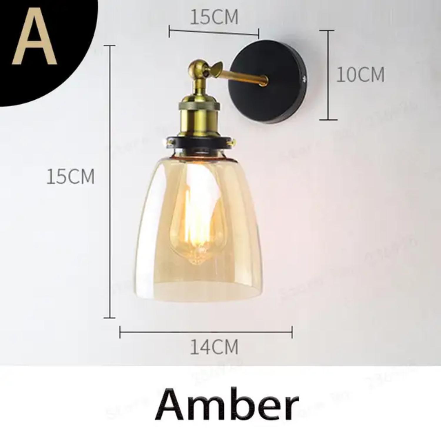 

Новый стильный ретро винтажный промышленный лофт настенный бра с прозрачным стеклянным абажуром и металлическим треугольным овальным дизайном - винтажный промышленный LED Edison ST64 4W