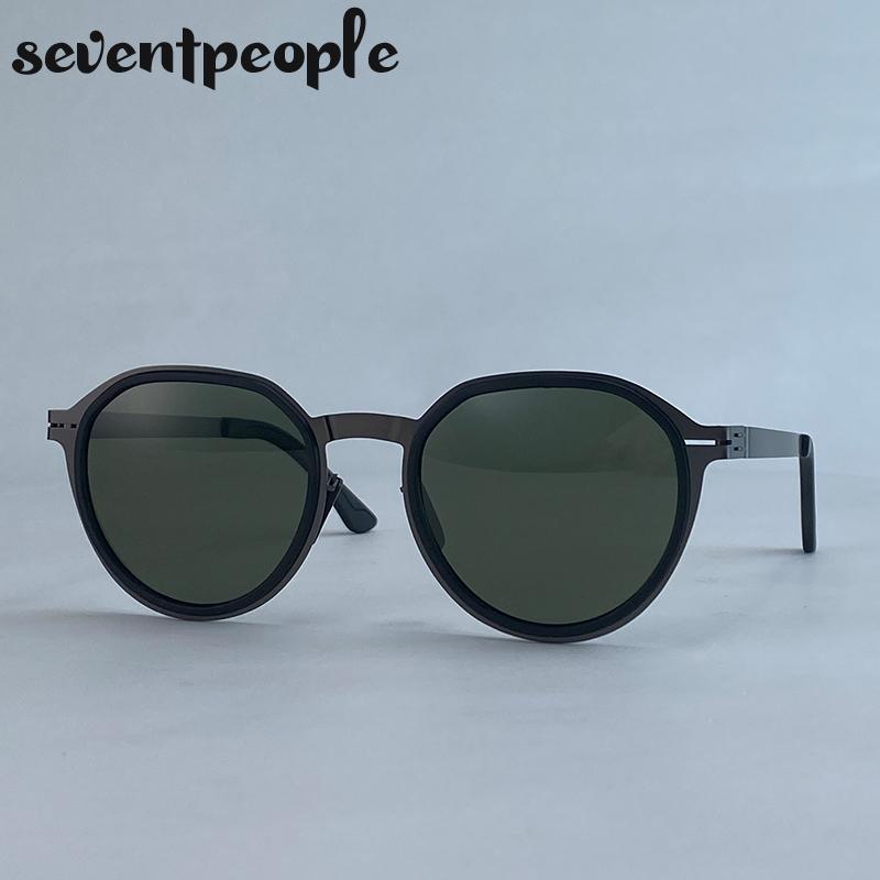 Vintage Round Polarized Sunglasses Men  Luxury Brand Classic Trendy Punk Driving Sun Glasses For Male Outdoor Shades UV400