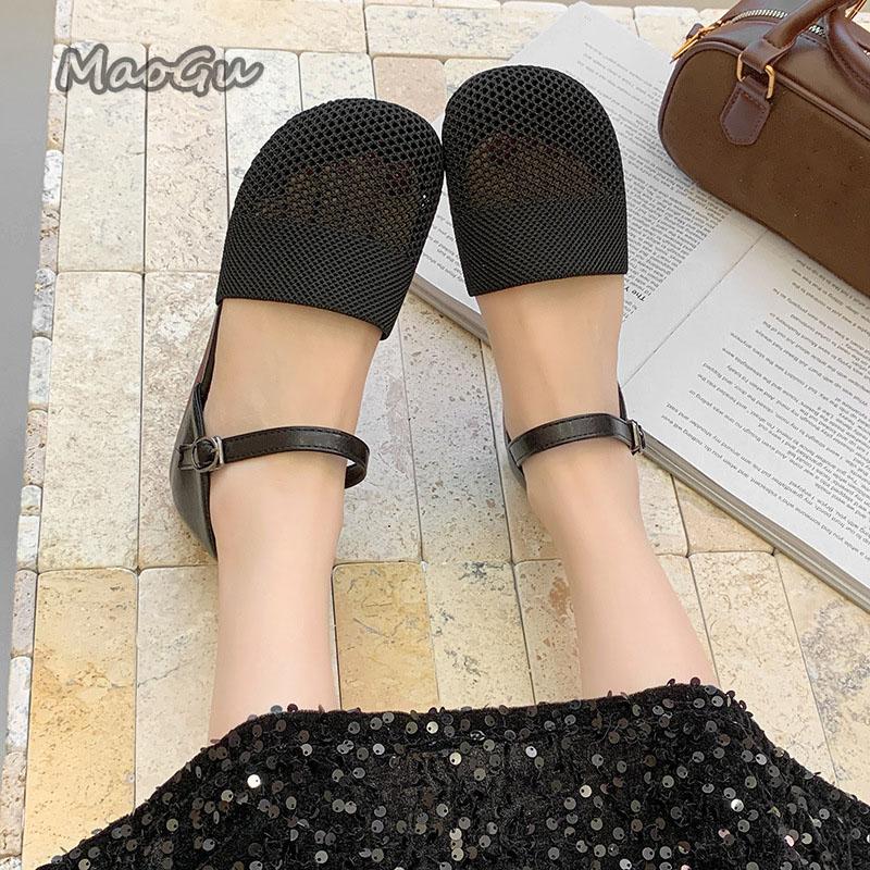 Fashion Weave Women's Shoes 2025 Fashion Buckle Strap Sandals Vintage Soft Sole Comfortable Casual Flat Sandals Lightweight Size 35-40