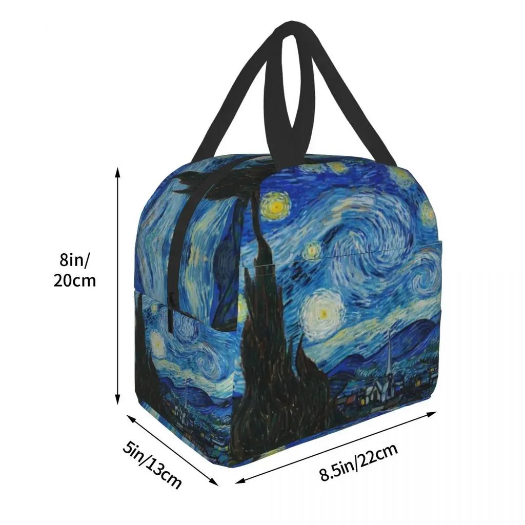 Insulated Lunch Tote Bag for Women School Portable Thermal Cooler Almond Blossoms Flowers Art Lunch Box