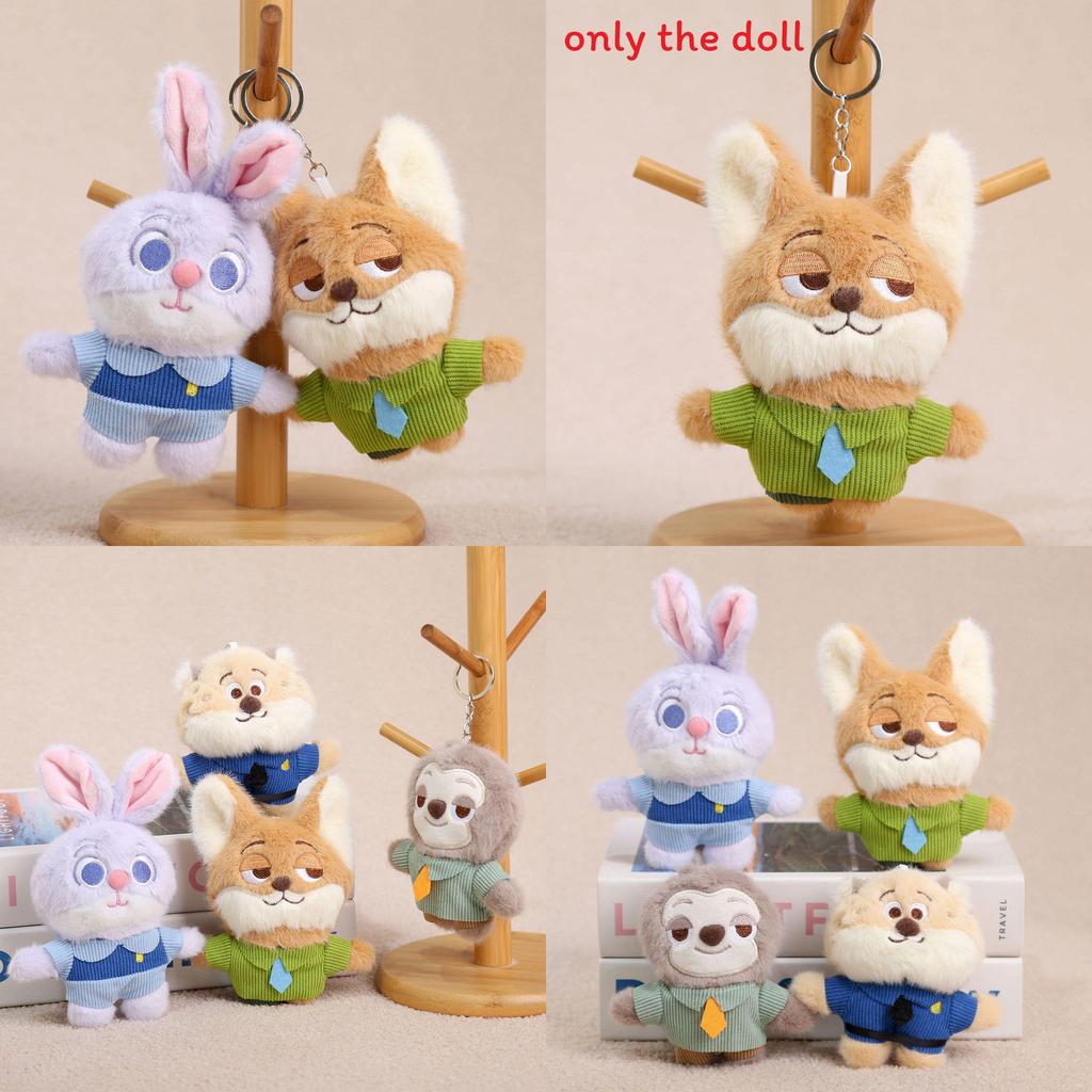Zootopia Plush Nick And Judy Keychain Soft Toy For Girls Bag Decor