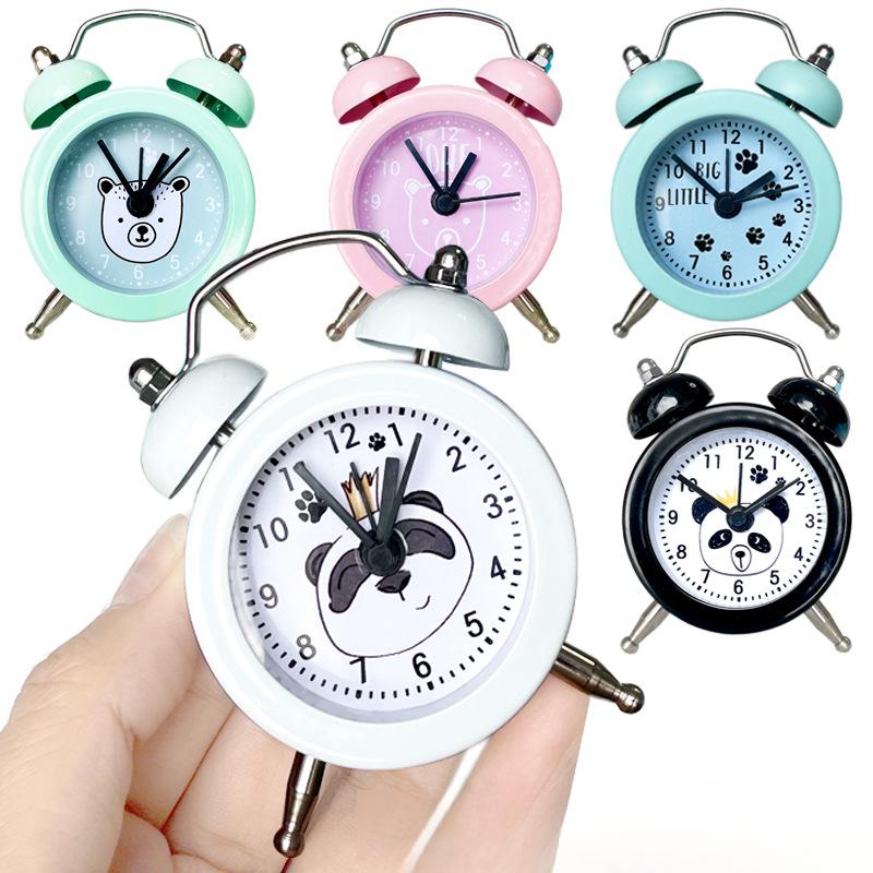 Mini Metal Alarm Clock Cute Creative Student Children's Small Alarm Clock Exchangeable Clock Face