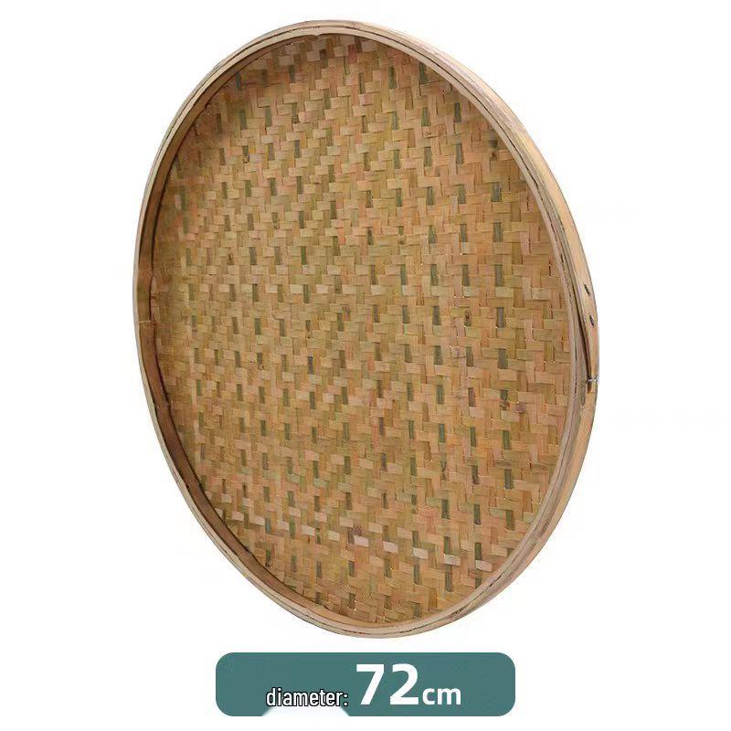 Bamboo Weaving Green Winnowing Basket/Restaurant Sashimi Platter with or without Holes for Drying, Sieving, Tea Sampling, or Decorative Use