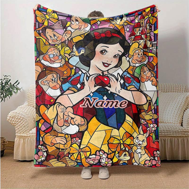 Custom 1pc Snow White Seven Dwarfs Blanket, Soft And Comfortable Blanket, Casual Warm, Camping Travel Blanket, Good Birthday Gift Q9084