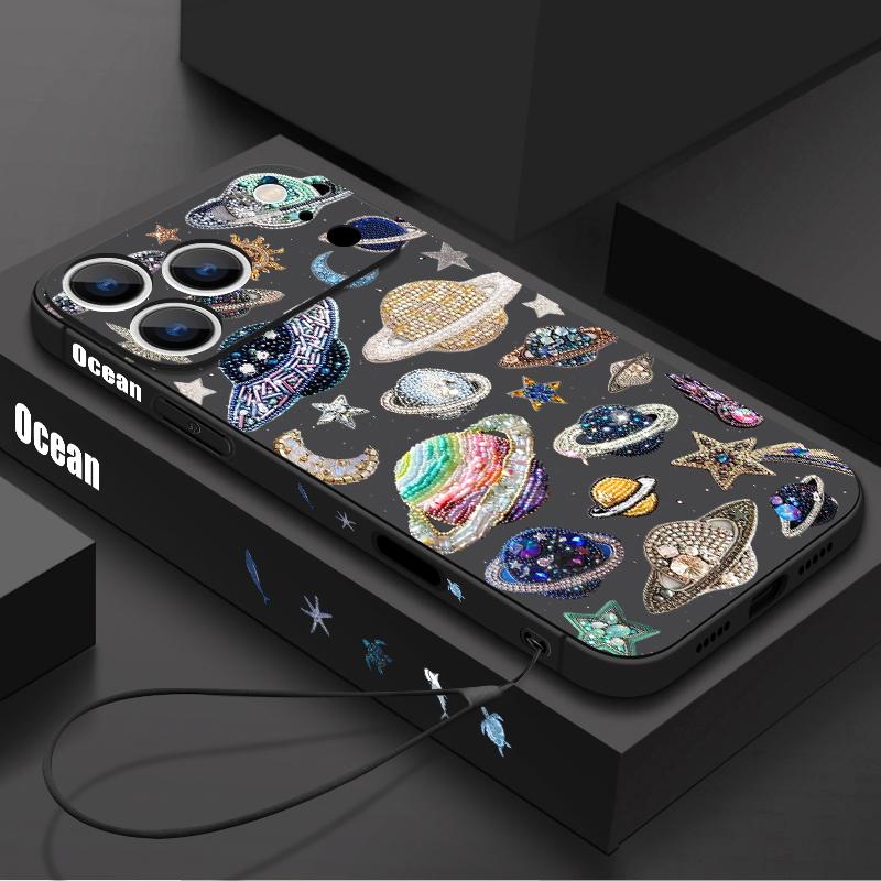 Colorful Fish Pattern Lanyard Phone Case For iPhone 17 Pro Max 17e 16 15 14 13 Pro Max 17 Pro 16e 11 Shockproof Soft TPU Cover