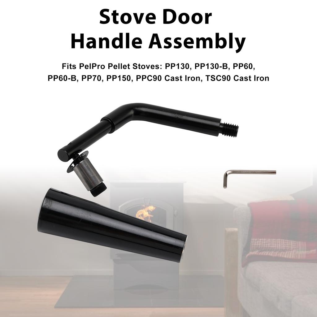 Threaded Door Handle Assembly for PelPro Stoves PP60 PP70 PP130 PP150 PPC90 TSC90