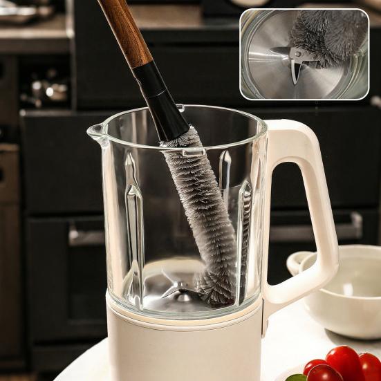 2 In 1 Bottle Brush Soft Bristle Design Long Handle Glasses Bottles Cups Cleaning Scrubber Household Cup Cleaning Tool