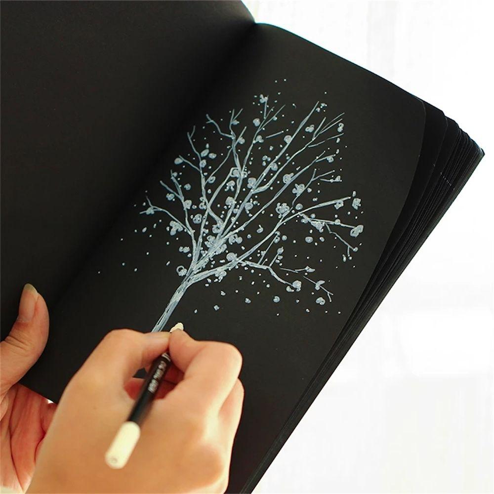 16K 32K 56K Black Paper Painting Notepad Blank Black Paper Pad Graffiti Notebook Drawing Notebook