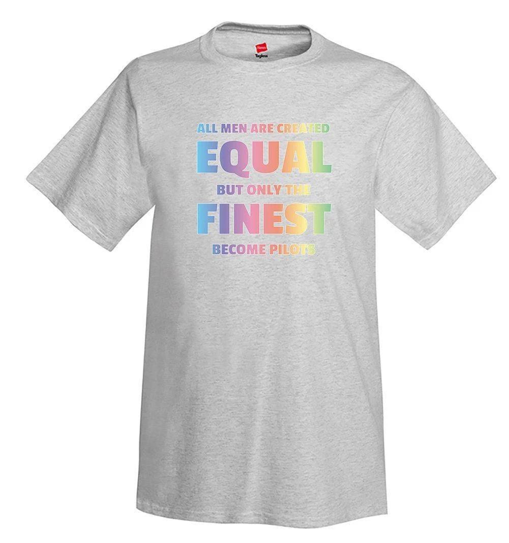 All Men Are Created Equal Airplane Aviation T-Shirt XL