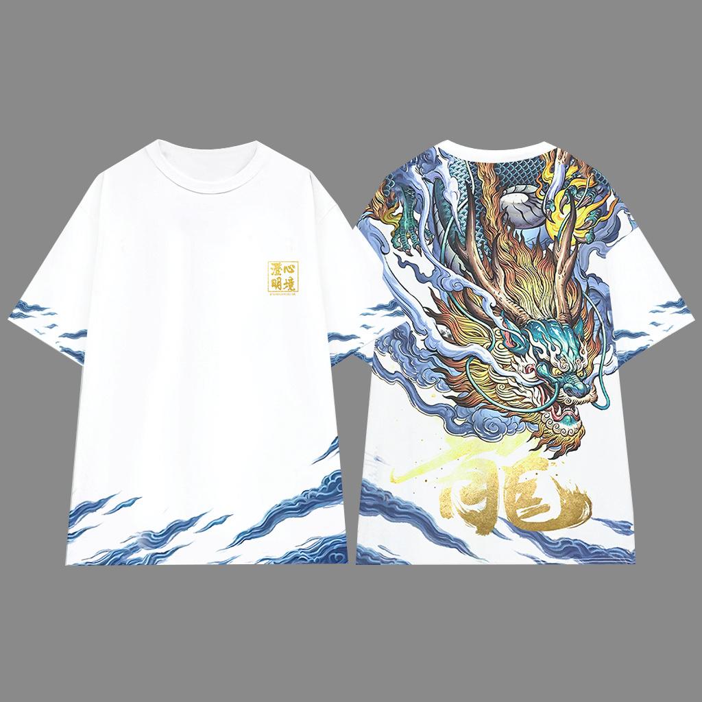 New Fashion Men's T-Shirt 3d Dragon Print Oversized T-Shirt For Men Street Trend Man Clothing Loose Casual Short Sleeve Top 2024