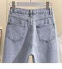 Women's Light Color High Waist Ripped Harem Jeans - Korean Style, Loose Nine-Point Fit, Autumn 2021