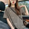 ZANZEA Women Casual Round Neck Plaid Print Loose Short Sleeve Blouse