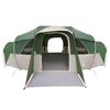 Family Tent with Rain Fly Waterproof Green 10 Person