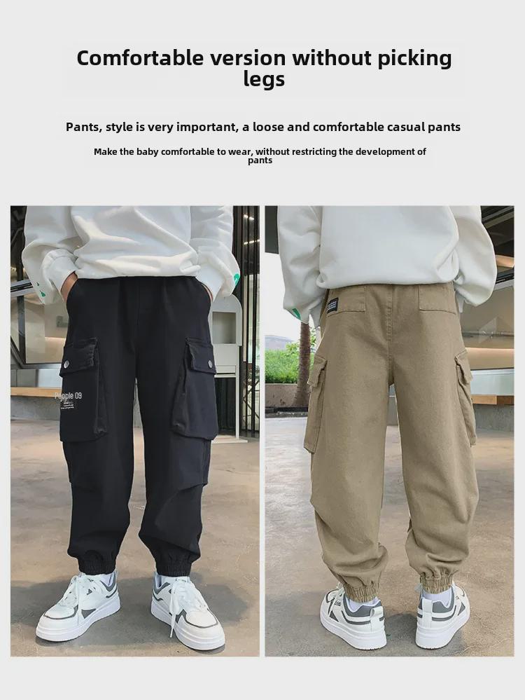 Pantalones Casuales de Algodón Puro para Niño - Colección Nueva de Otoño e Invierno 2023 con Terciopelo - Para Niños y Adolescentes