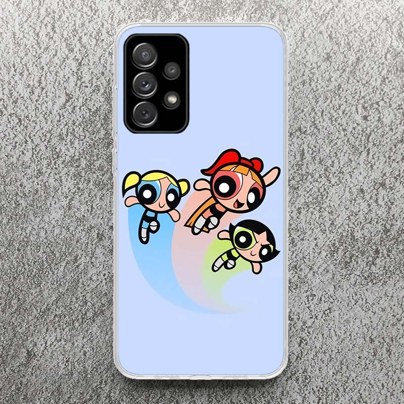 Cartoon P-Powerpuff-Girls Phone Case for Samsung Galaxy A16 A15 A14 A13 A56 A55 A54 A53 A36 A35 A34 A33 A26 A25 A24 A23 A05S A14