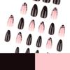 Autumn Winter Wearable French Leopard Print Short Almond Nail Tips