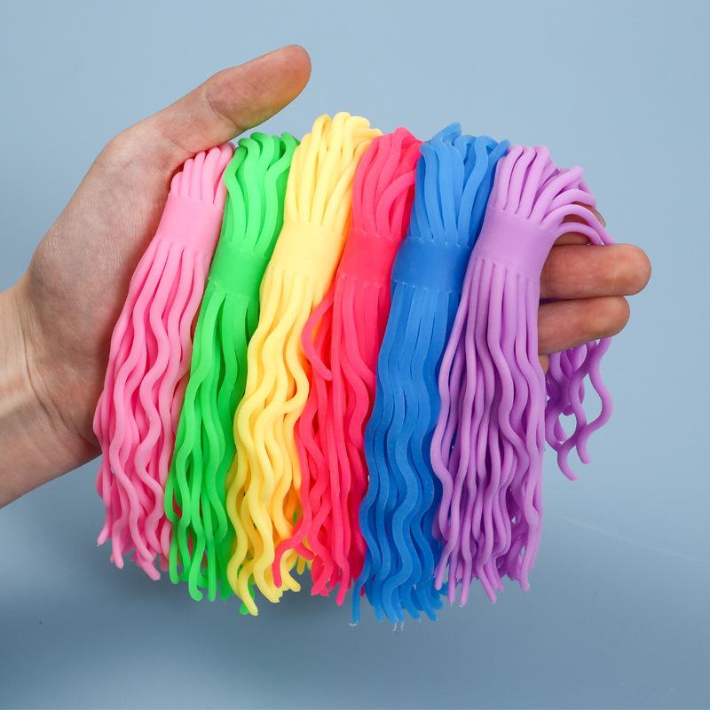 Kids  Vent Toys Sensory Toys Stress Relief Tpr Soft Rubber Lala Le Creative Decompression Spaghetti Coloured Stretchy Rope
