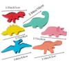 Dinosauri in Legno Blocchi da Costruzione Impilabili con 10 Carte Fronte-Retro, Riconoscimento di Colori e Forme per Bambini, Gioco di Impilamento