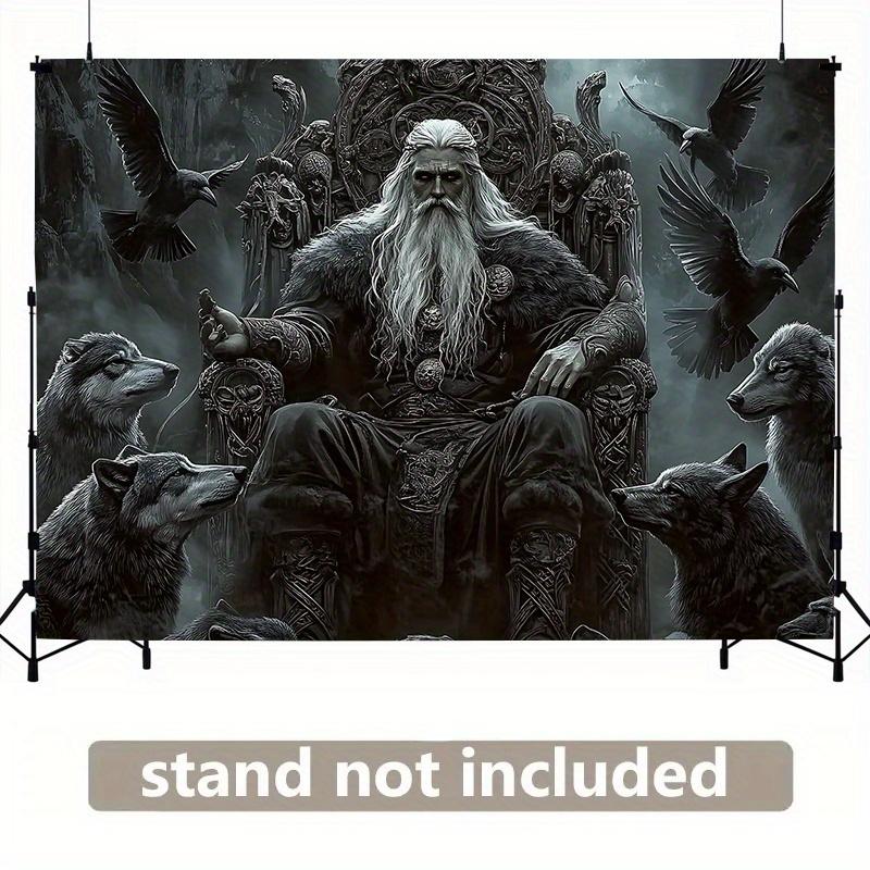Party Backdrop Viking King Wolves Majestic Fantasy Throne Scene Ravens Event Event Photo Background Party Decor