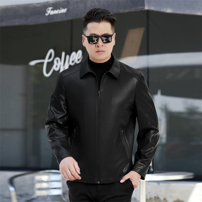 

Высококачественные осенние и зимние куртки из натуральной кожи, весенние и осенние пальто, деловые повседневные мужские куртки из овчины, вымытые кожаные куртки 195